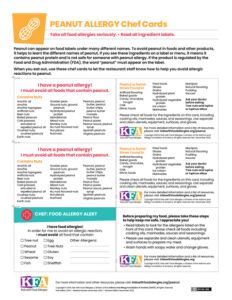 Peanut Allergy Ingredient Chef Cards