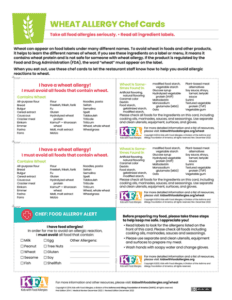 Wheat Allergy Ingredient Chef Cards